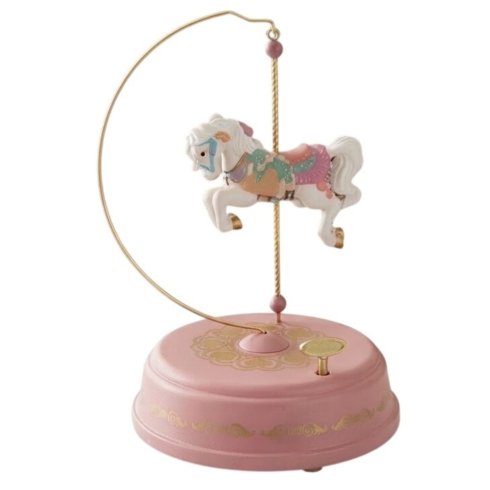 Vintage 1992 Enesco Musical Carousel Horse Waltz of the Flowers Collectible Art